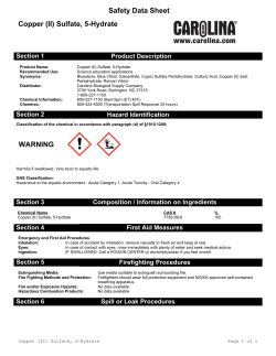 Copper (II) Sulfate Pentahydrate