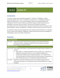 Grade 11 ELA Module 2, Unit 1, Lesson 21