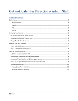 Outlook Calendar Directions- Admin Staff