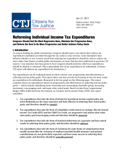 Reforming Individual Income Tax Expenditures