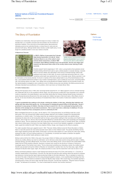 Page 1 of 2 The Story of Fluoridation 12/06/2013 http://www.nidcr