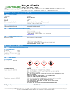 Nitrogen Trifluoride NF3 Safety Data Sheet SDS P4854