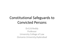 Protection in Respect of Conviction for Offences