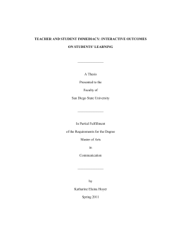 TEACHER AND STUDENT IMMEDIACY