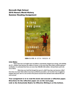 Norwalk High School 2016 Honors World History Summer Reading