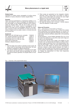 LEP 1.3.34 -00 Wave phenomena in a ripple tank