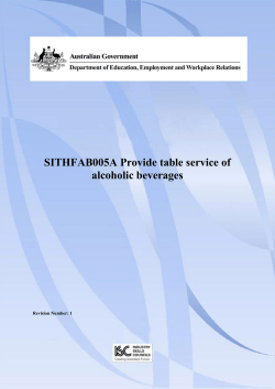 SITHFAB005A Provide table service of alcoholic beverages