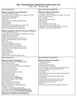 DIKE - NEW HARTFORD ELEMENTARY STUDENT SUPPLY LIST