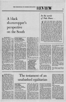 A black sharecropper`s perspectIve on the South The testament of an