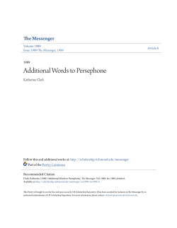 Additional Words to Persephone
