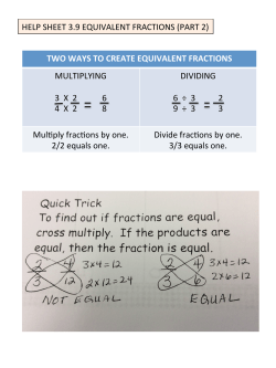 HELP SHEET 3.9 EQUIVALENT FRACTIONS (PART 2) TWO WAYS
