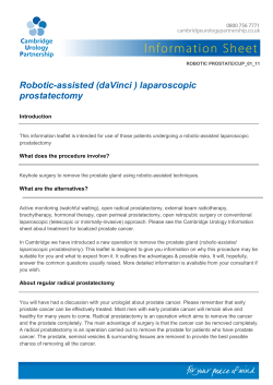 robotic radical prostatectomy - Cambridge Urology Partnership