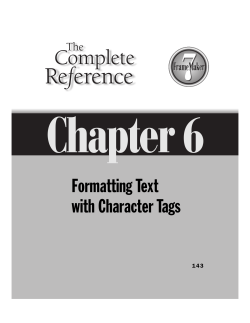 Formatting Text with Character Tags - McGraw