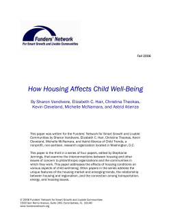 How Housing Affects Child Well-Being