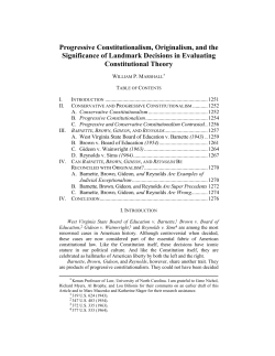 Progressive Constitutionalism, Originalism, and the Significance of