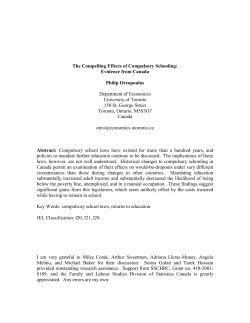The Compelling Effects of Compulsory Schooling: Evidence from