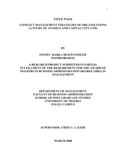 conflict management strategies of organizations ( a study of anamco