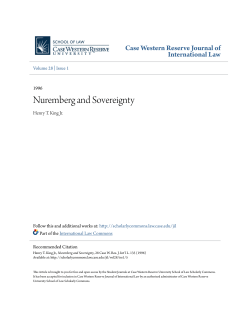 Nuremberg and Sovereignty - Case Western Reserve University