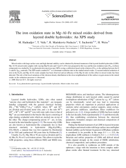 The iron oxidation state in Mg&ndash;Al&ndash;Fe mixed oxides derived from