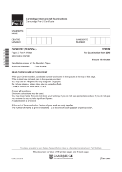 2019 Specimen Paper 2