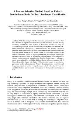 A Feature Selection Method Based on Fisher`s