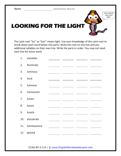 Looking For The Light - English Worksheets Land