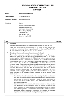 Neighbourhood steering group 1 Sept 2016