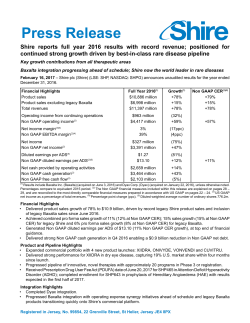 Full Year 2016 Results release