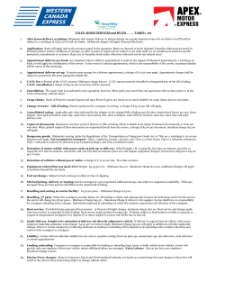 Tariff 101 - Western Canada Express