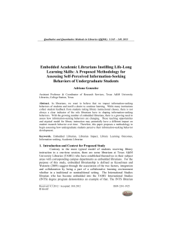 Embedded Academic Librarians Instilling Life-Long