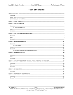 Table of Contents - The University of Akron