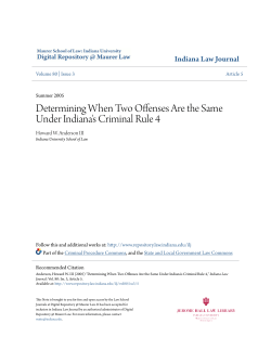 Determining When Two Offenses Are the Same Under Indiana`s