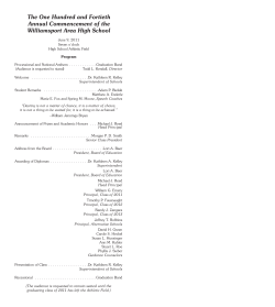 The One Hundred and Fortieth Annual Commencement of the