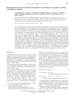 Photochemically Generated Stable Cation Radical of Phenothiazine