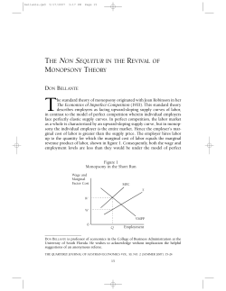 THE NON SEQUITUR IN THE REVIVAL OF MONOPSONY THEORY