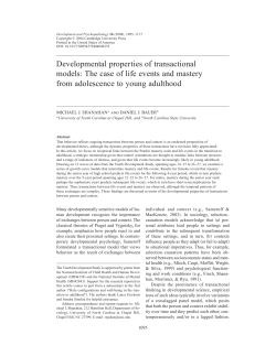 Developmental properties of transactional models: The case of life