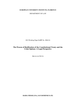 The Process of Ratification of the Constitutional Treaty and the Crisis