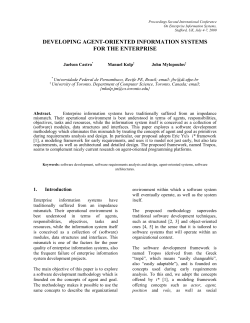 developing agent-oriented information systems for the enterprise