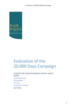 Evaluation of the 20000 Days Campaign