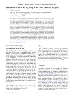 Nobel Lecture: From the Big Bang to the Nobel Prize