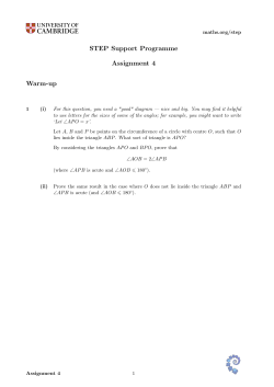 STEP Support Programme Assignment 4 Warm-up