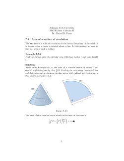 7.5 Area of a surface of revolution