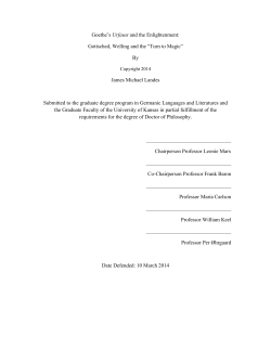 Goethe`s Urfaust and the Enlightenment