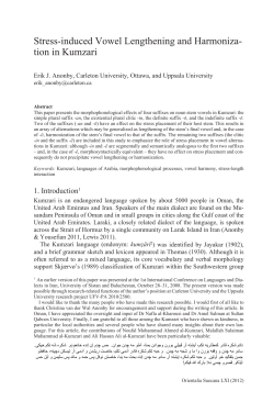 Stress-induced Vowel Lengthening and Harmoniza