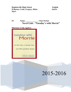 Novel Unit: &ldquo;Tuesday`s with Morrie&rdquo;