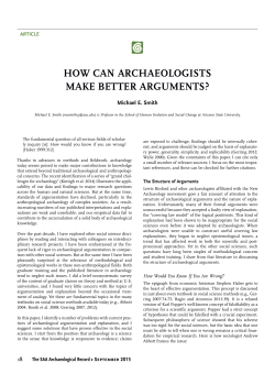 How Can Archaeologists Make Better Arguments