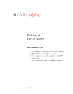 Building A Better Board - CarterBaldwin Executive Search