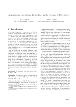 Axiomatizing Operational Equivalence in the presence of