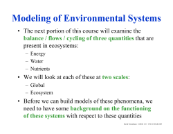 Modeling Ecosystem Nutrient Cycling
