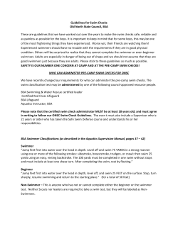 Guidelines for Swim Checks Old North State Council, BSA These